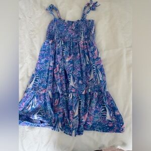 Lilly Pulitzer Blue and Pink Smocked Dress